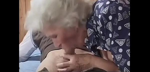  Grandson certainly enjoys his granny fucking
